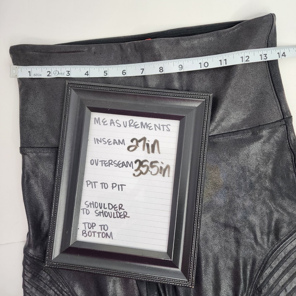 Spanx Moto Leggings‎ Women's XL Faux Leather Grunge Skinny Black - Picture 3 of 5